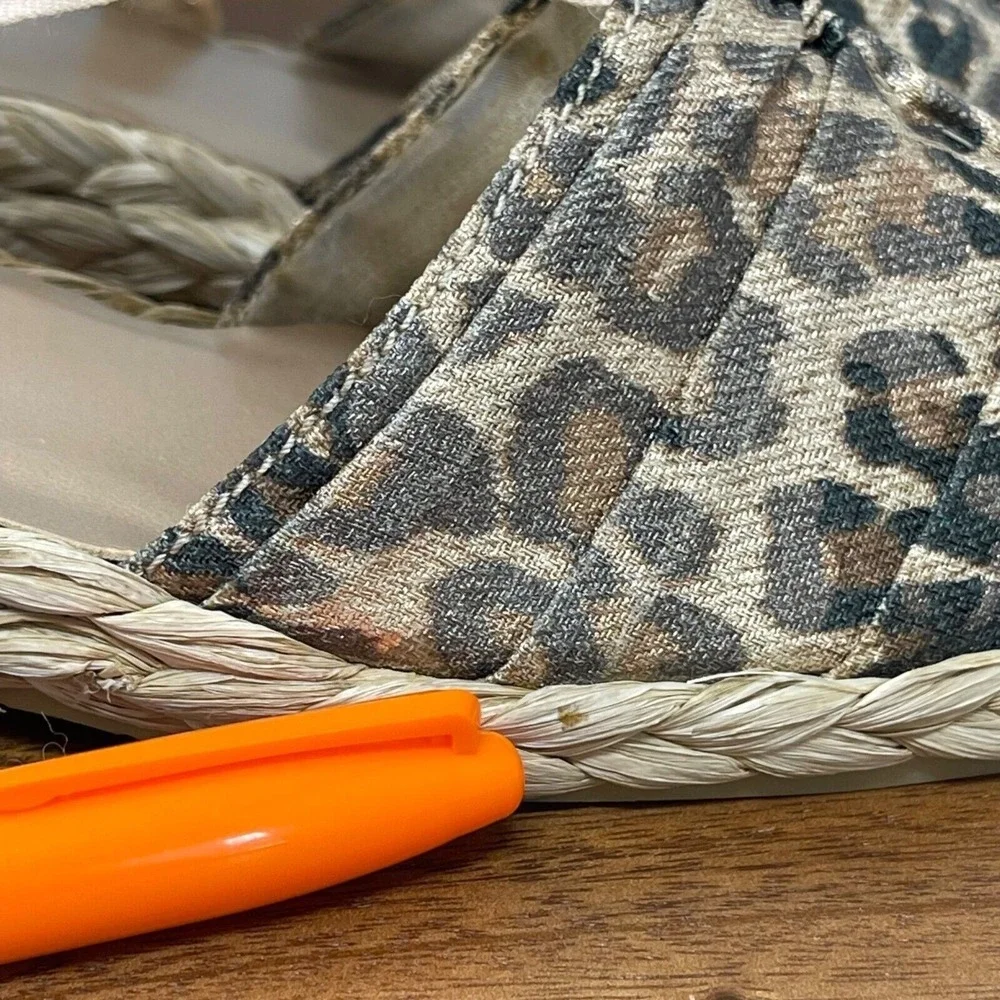 Stuart Weitzman Shoes 5.5 M Cheetah Print Espadrilles Denia‎ Lace Up Ankle Strap